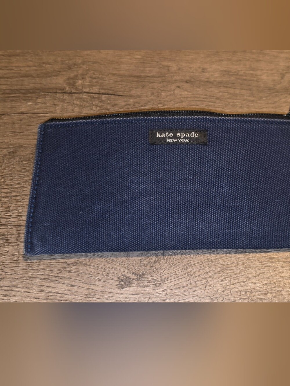 kate spade Navy Canvas Zip Pouch